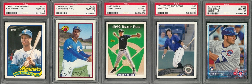 1982-2015 Topps and Assorted Brands Stars and Hall of Famers Rookie Cards Graded Collection (8 Different)
